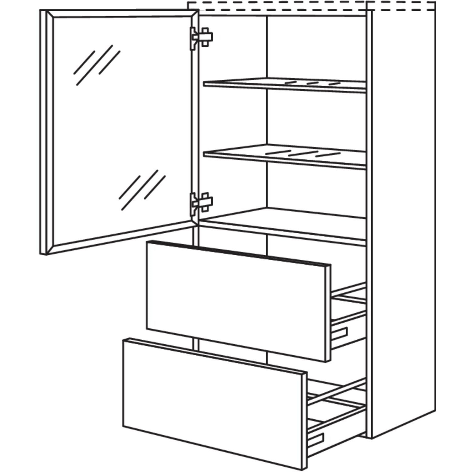 nobilia mid cabinet flat BMGF2A45-130 45 cm