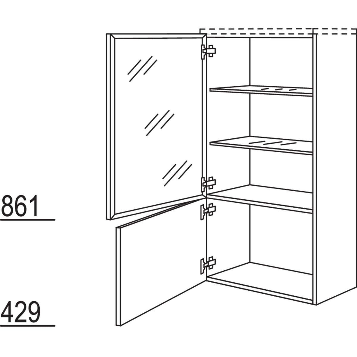 Nobilia Badezimmer-Midischrank Flat BMGF60-130 2979