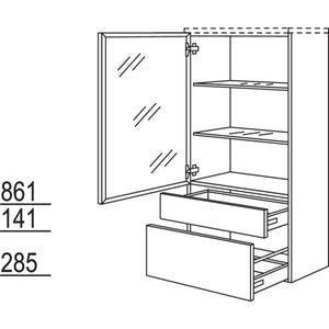 Nobilia Badezimmer-Midischrank Flat BMGFSA60-130 2989