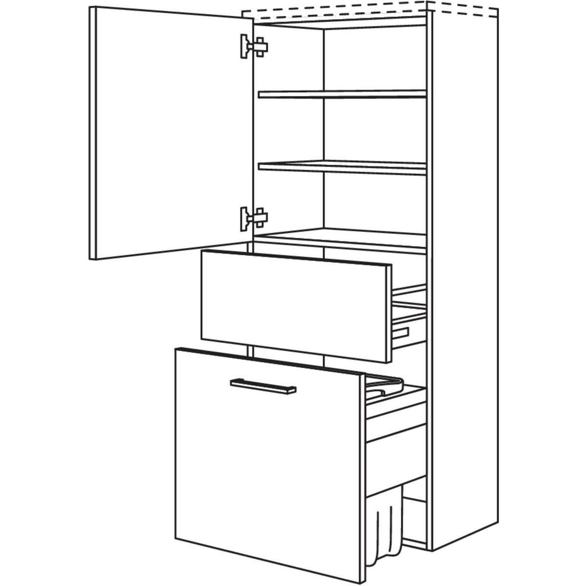 Nobilia Badezimmer-Midischrank Laundry-Carrier BMWK45-158 2959