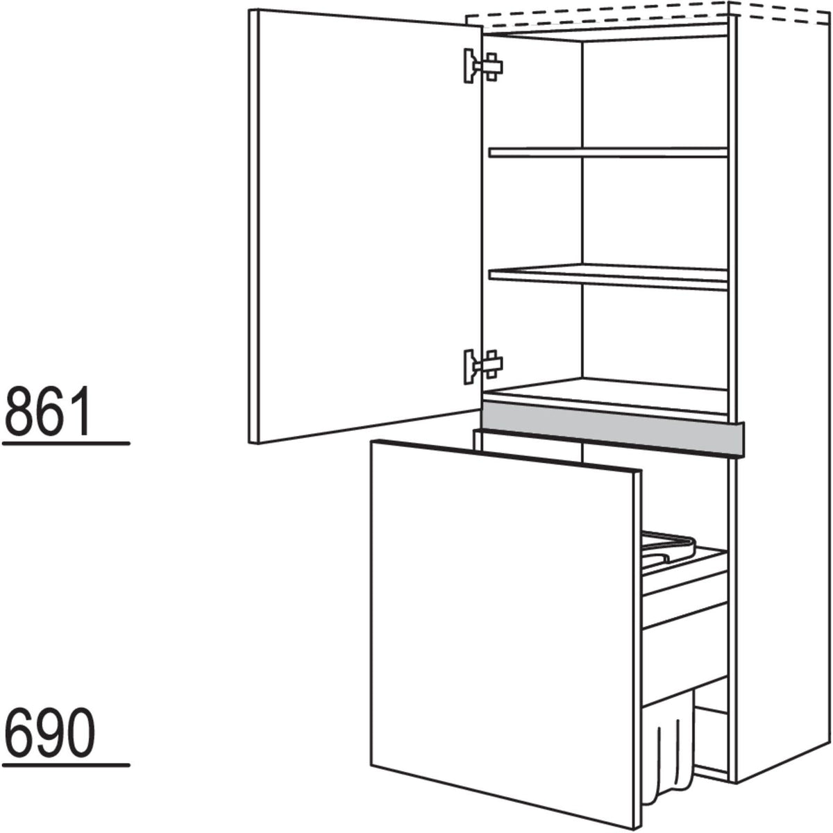 Nobilia Badezimmer-Midischrank Laundry-Carrier NBMWK60 67759