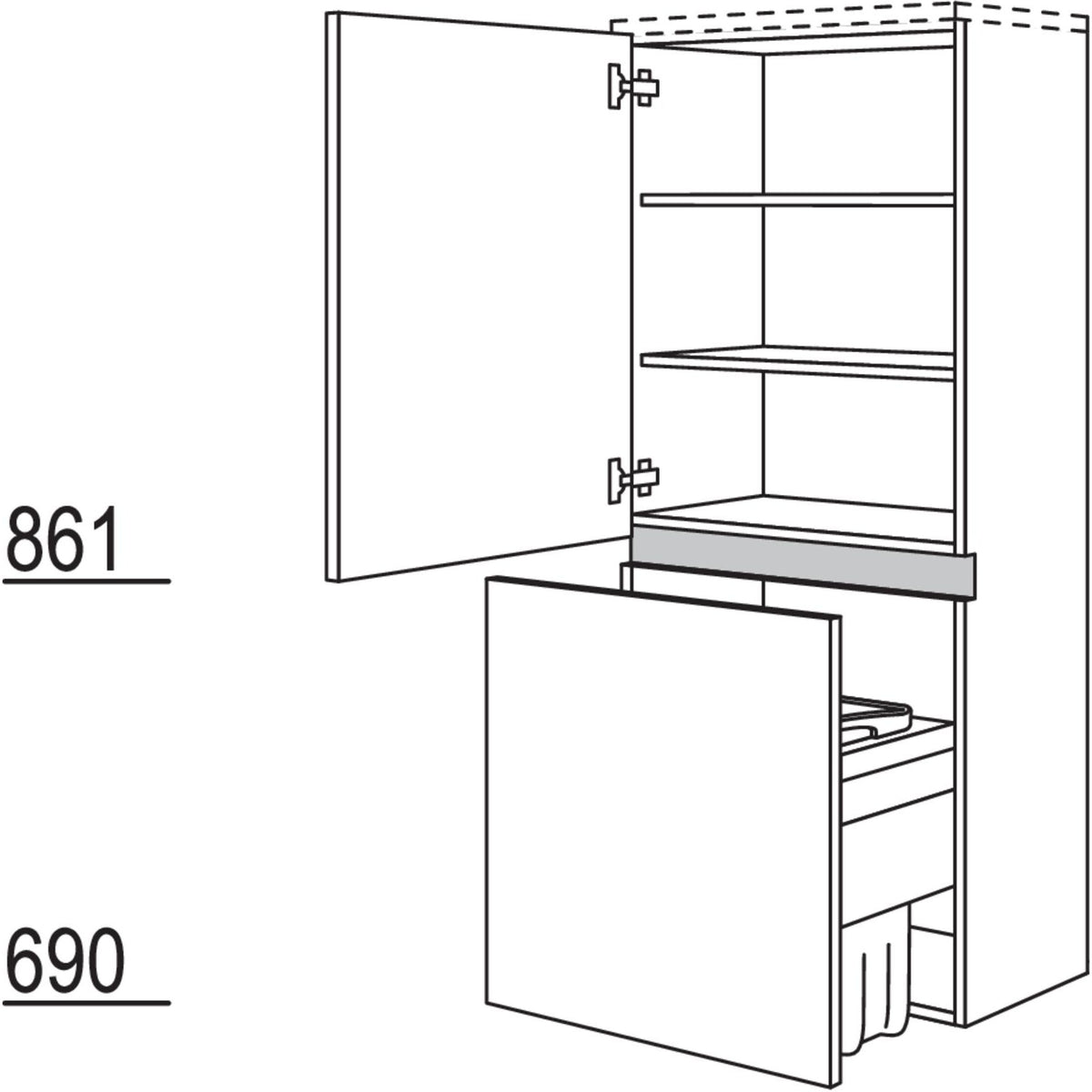 Nobilia Badezimmer-Midischrank Laundry-Carrier NBMWK60 67760