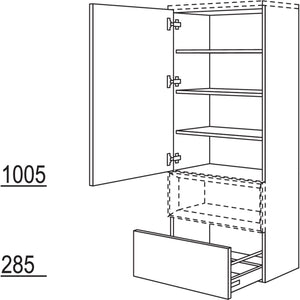 Nobilia Badezimmer-Midischrank fuer Regaleinsatz Case BMAC60-158 2958