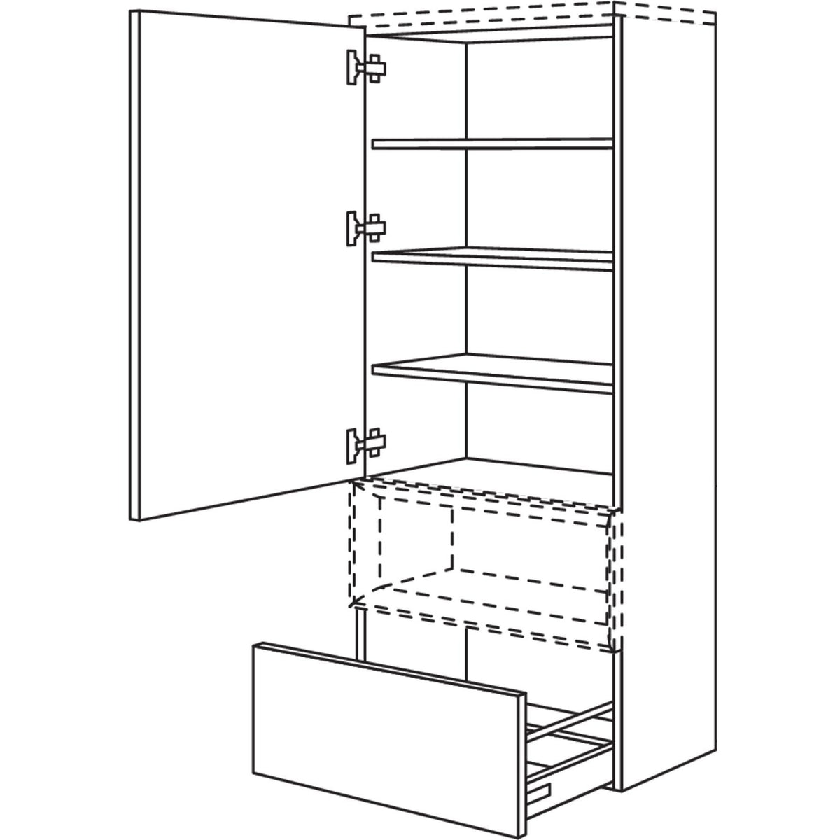 Nobilia Badezimmer-Midischrank fuer Regaleinsatz Case BMAC60-158 2958