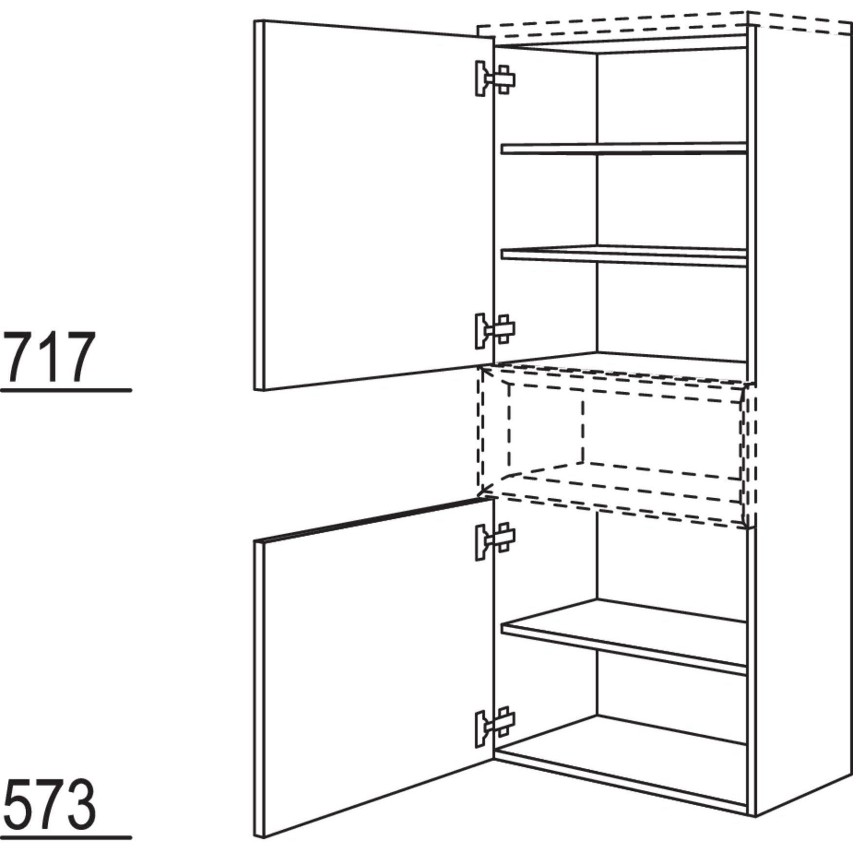 Nobilia Badezimmer-Midischrank fuer Regaleinsatz Case BMC60-158 2588