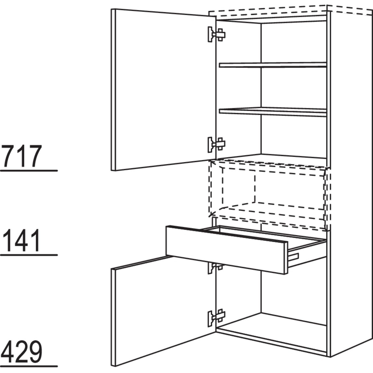 Nobilia Badezimmer-Midischrank fuer Regaleinsatz Case BMSC50-158 2598