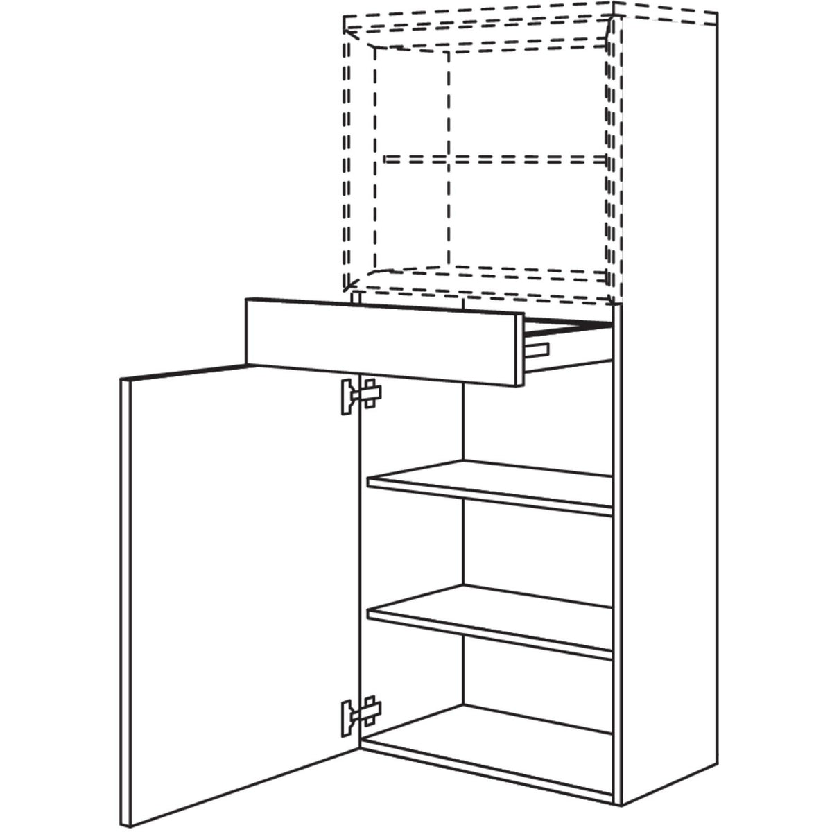 Nobilia Badezimmer-Midischrank fuer Regaleinsatz Case BMSDC45-158 2939