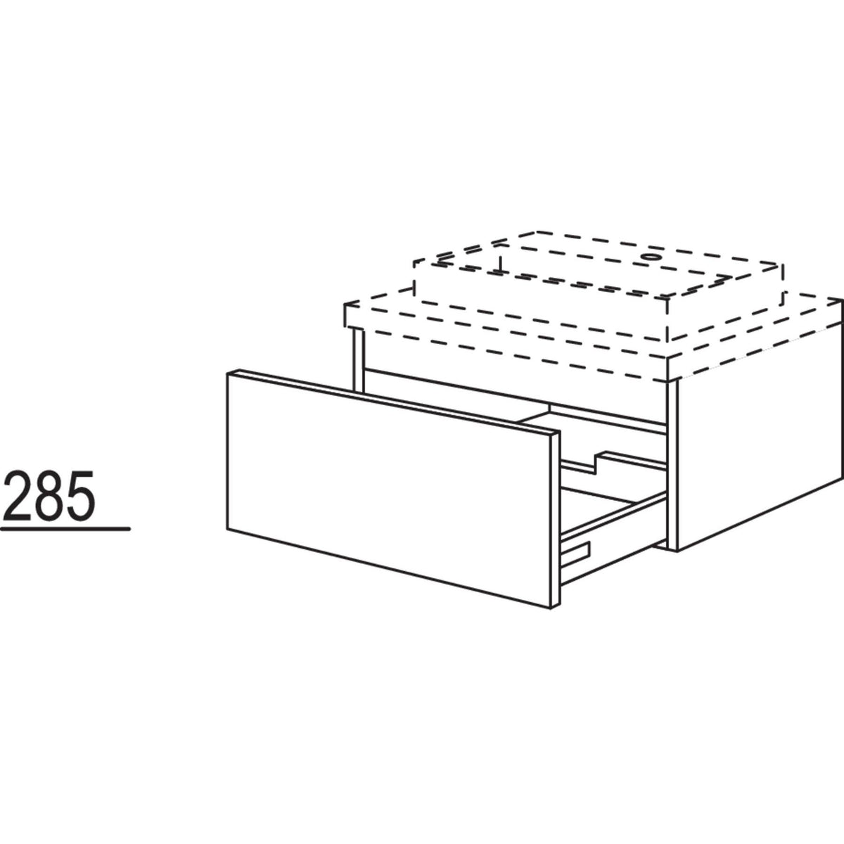 Nobilia Badezimmer-Waschtischschrank BWAS45-29 2313
