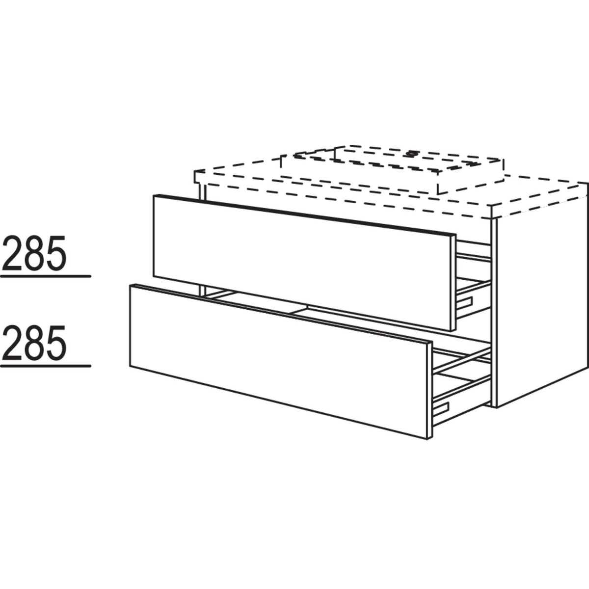 Nobilia Badezimmer-Waschtischschrank BWASA100-58 2838