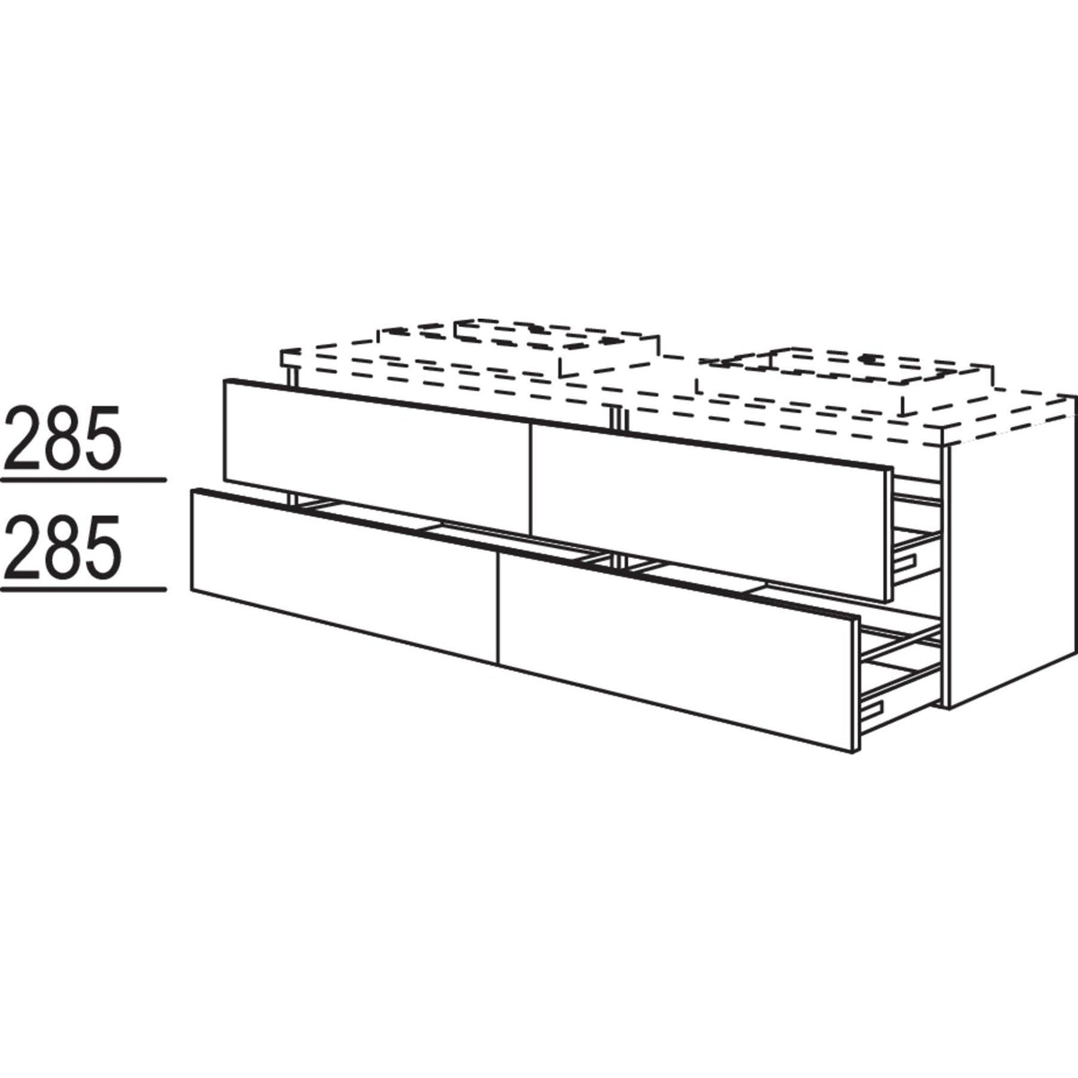 Nobilia Badezimmer-Waschtischschrank BWASA80-58 2836
