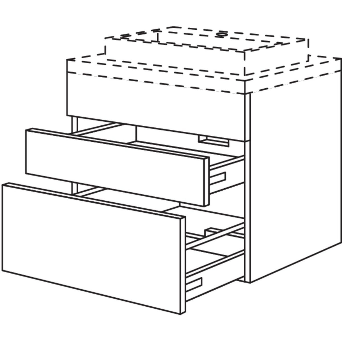 Nobilia Badezimmer-Waschtischschrank BWSA100-58 2808