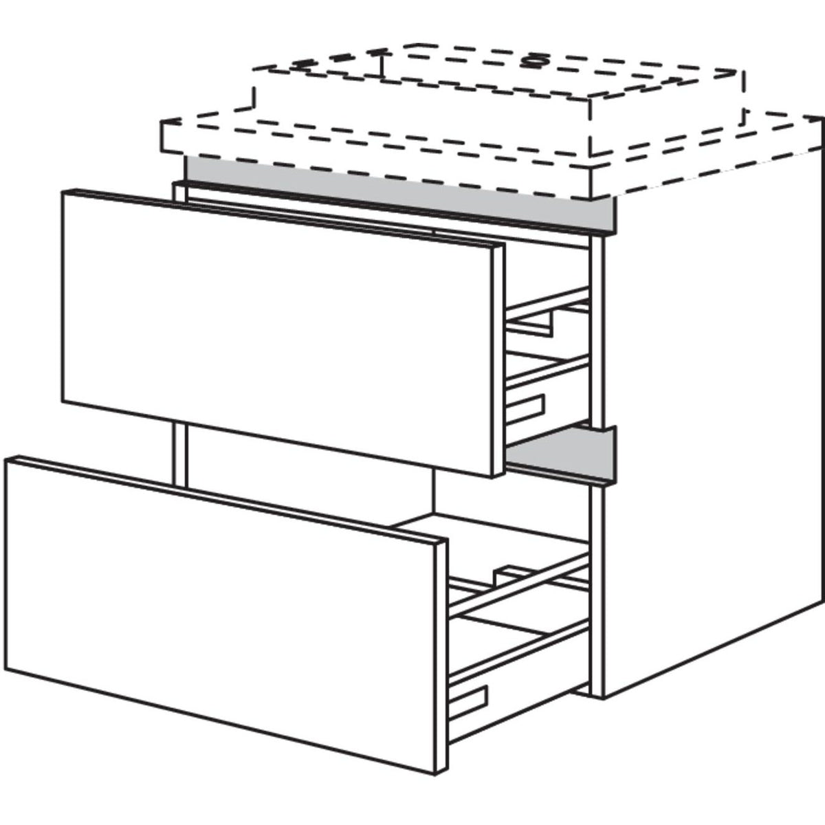 Nobilia Badezimmer-Waschtischschrank NBW2A40-63 67602