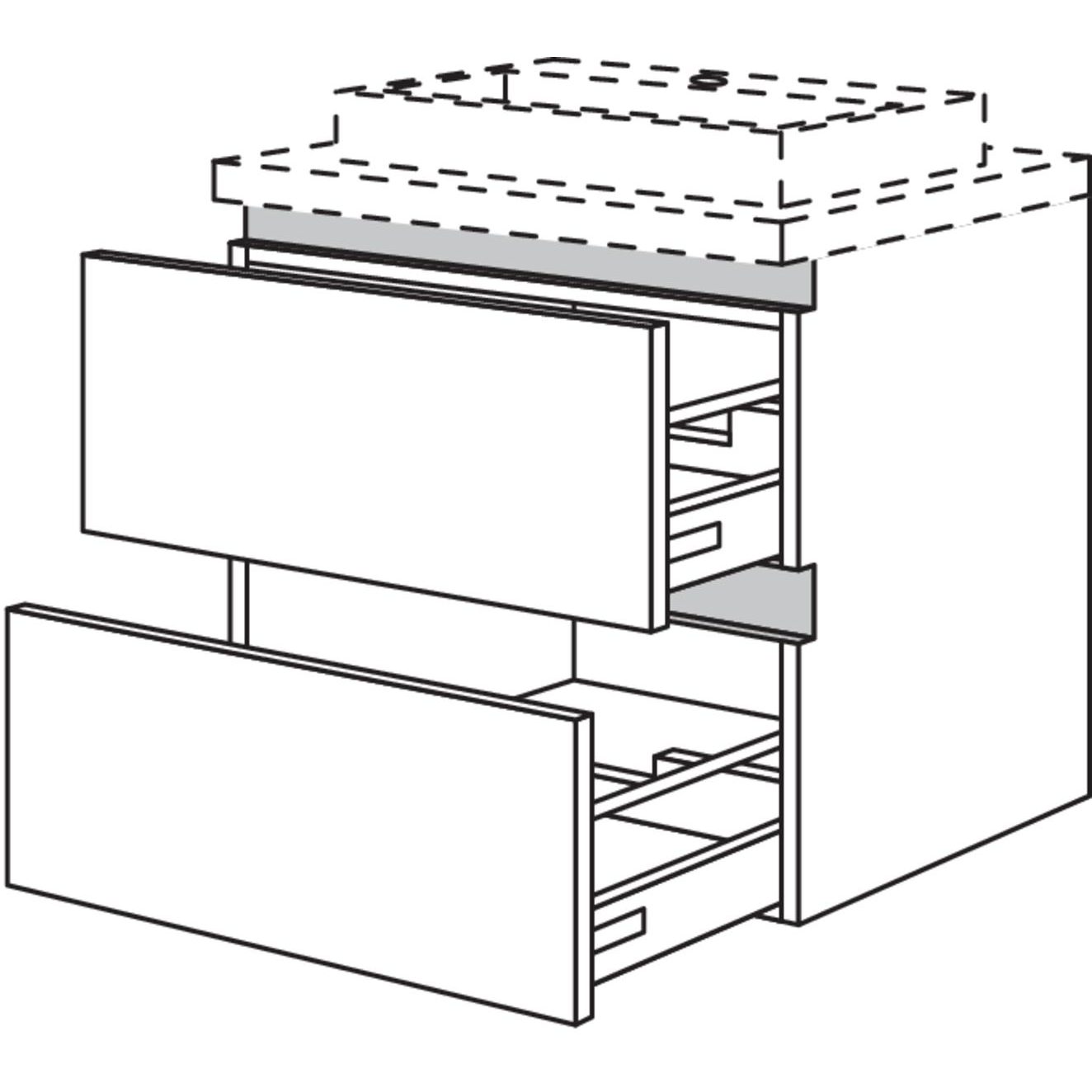 nobilia wastafelkast NBW2A100-63 100 cm