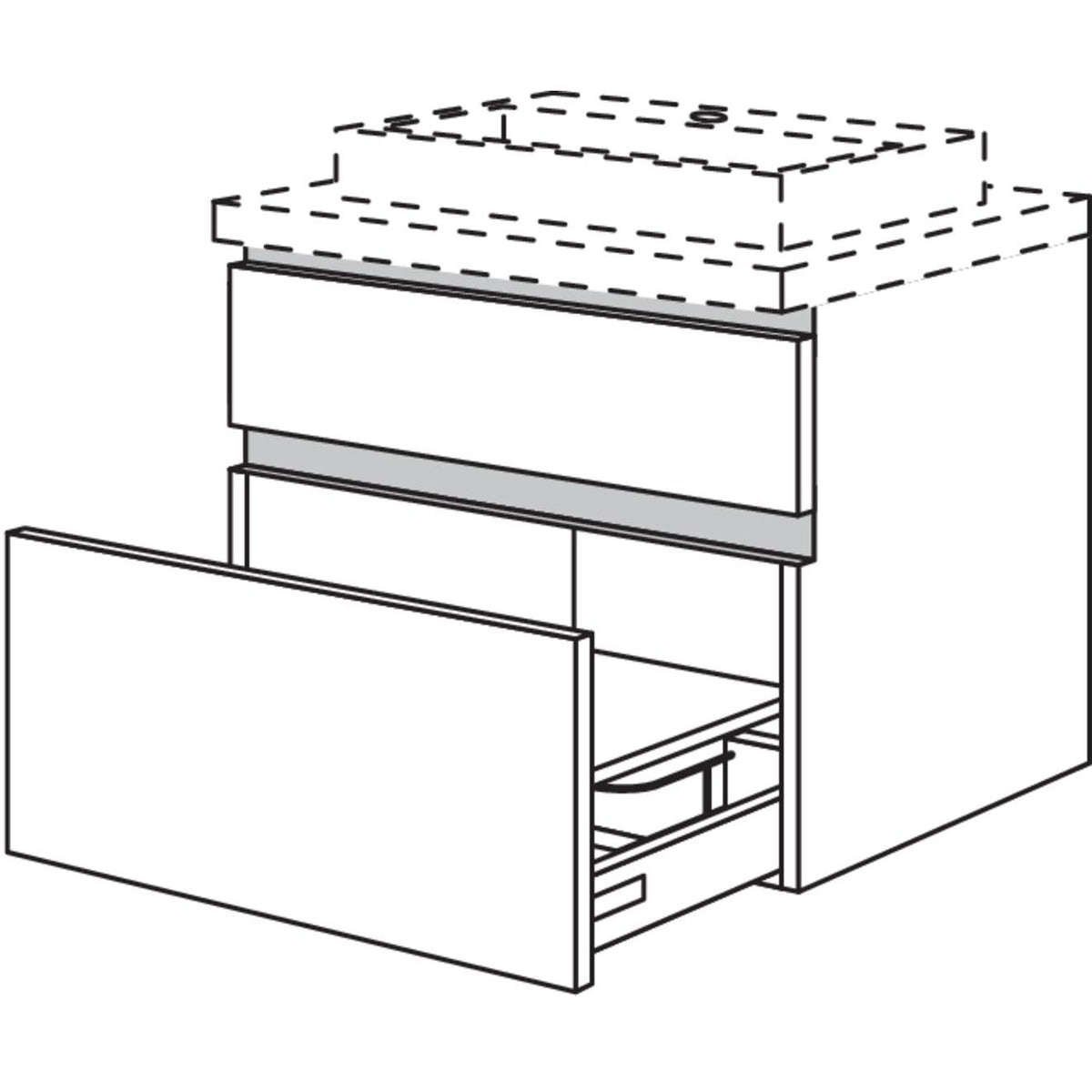 Nobilia Badezimmer-Waschtischschrank NBWA60-55 67545