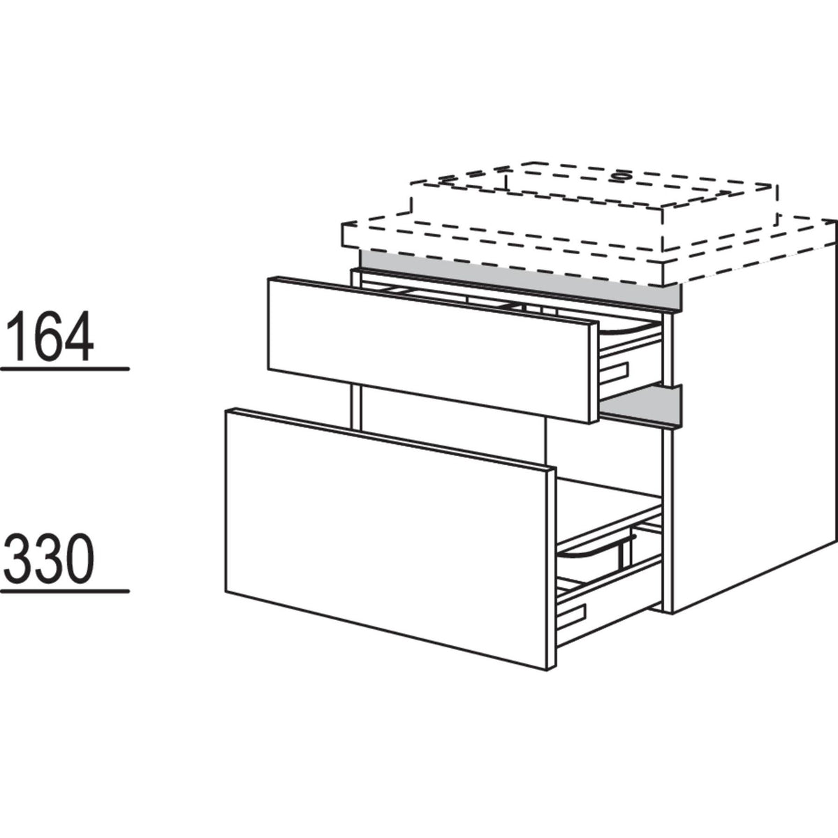 Nobilia Badezimmer-Waschtischschrank NBWSA90-55 67537