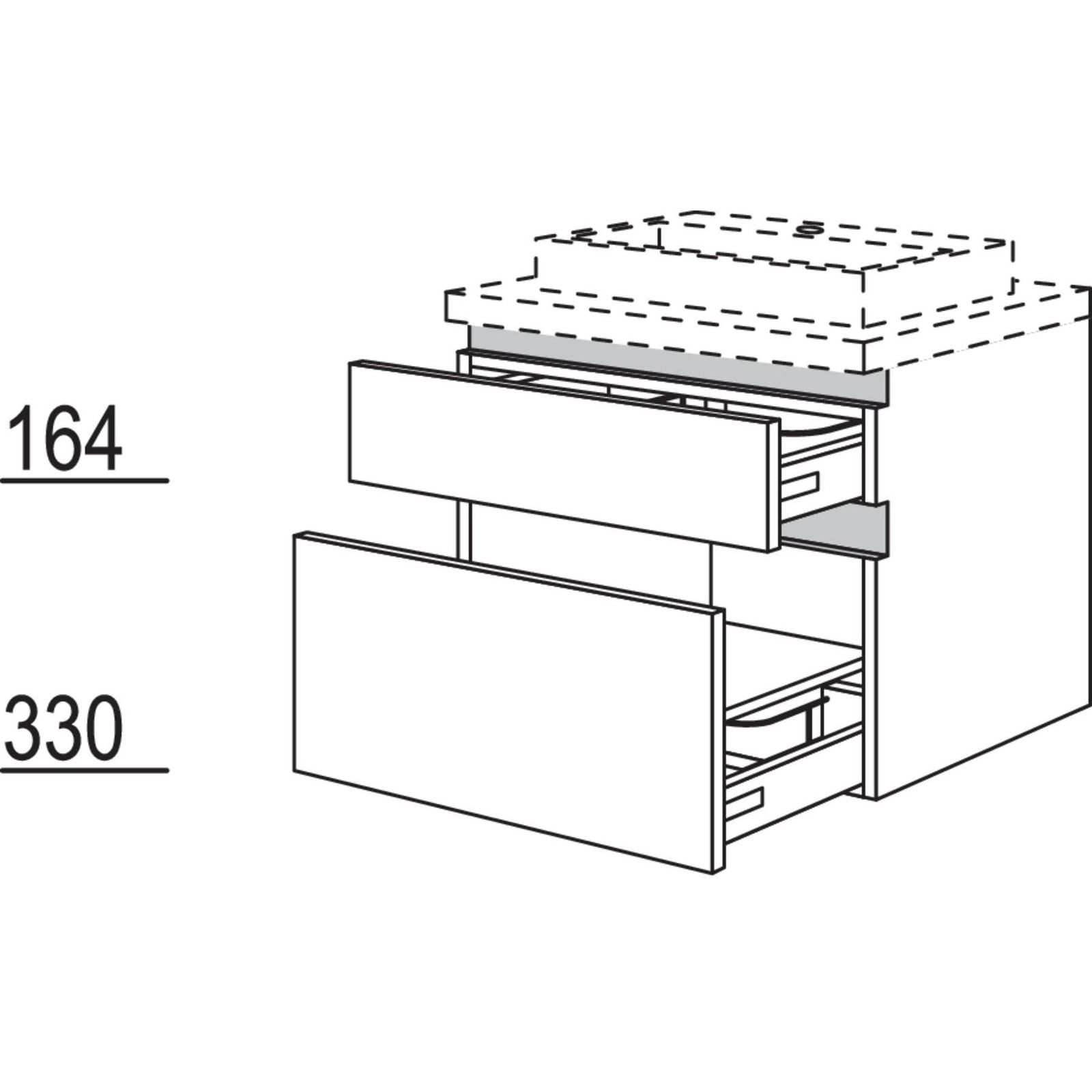 Nobilia Badezimmer-Waschtischschrank NBWSA100-55 67538