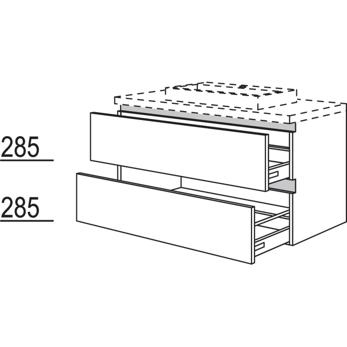 nobilia Badezimmer-Waschtischschrank NBWSA80-63 80 cm