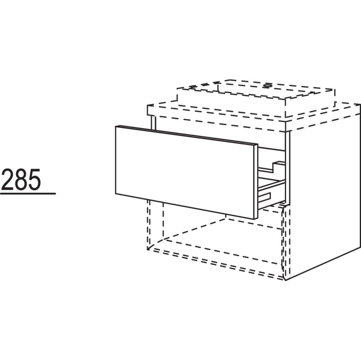 Nobilia Badezimmer-Waschtischschrank fuer Regaleinsatz Case BWASC40-58 2762