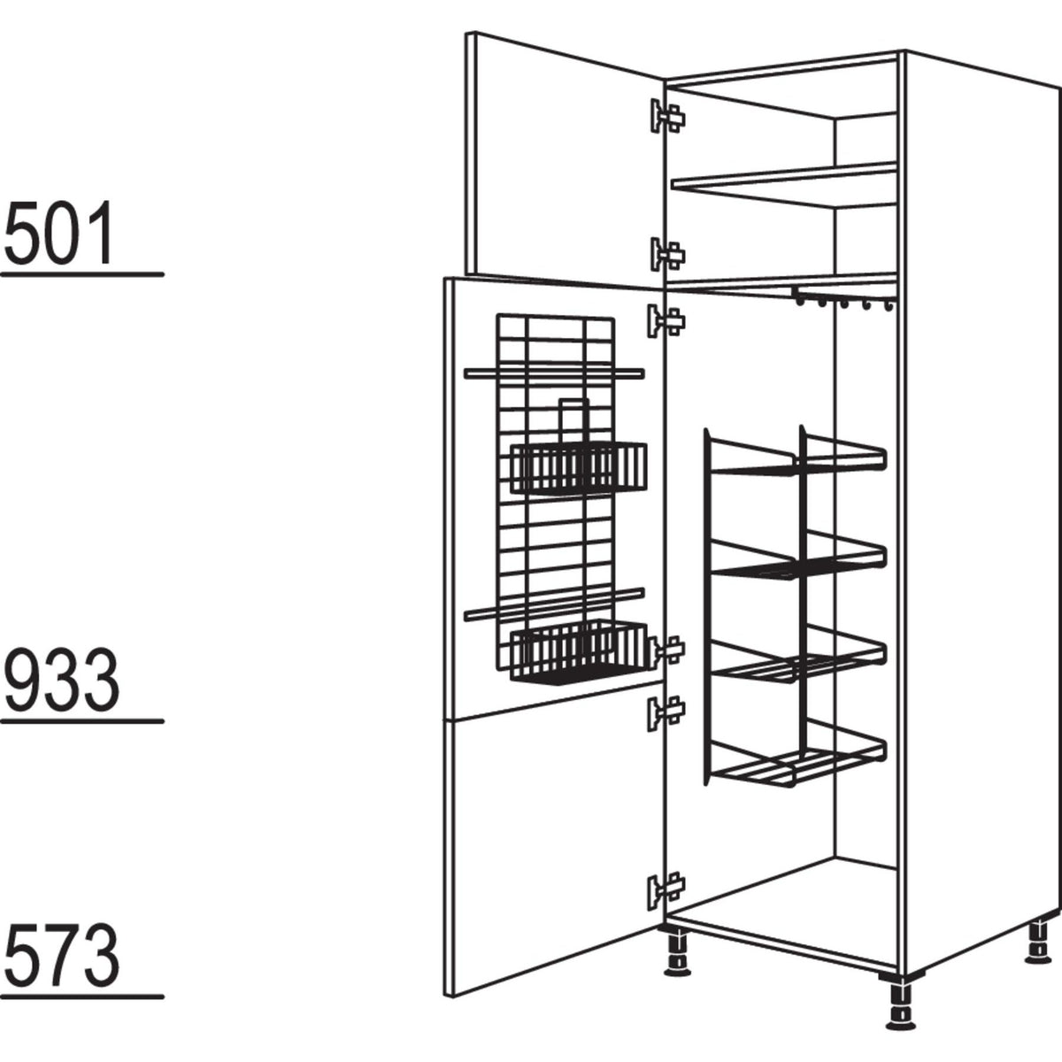 Nobilia Besen-- Geraeteschrank HB60-1 24030
