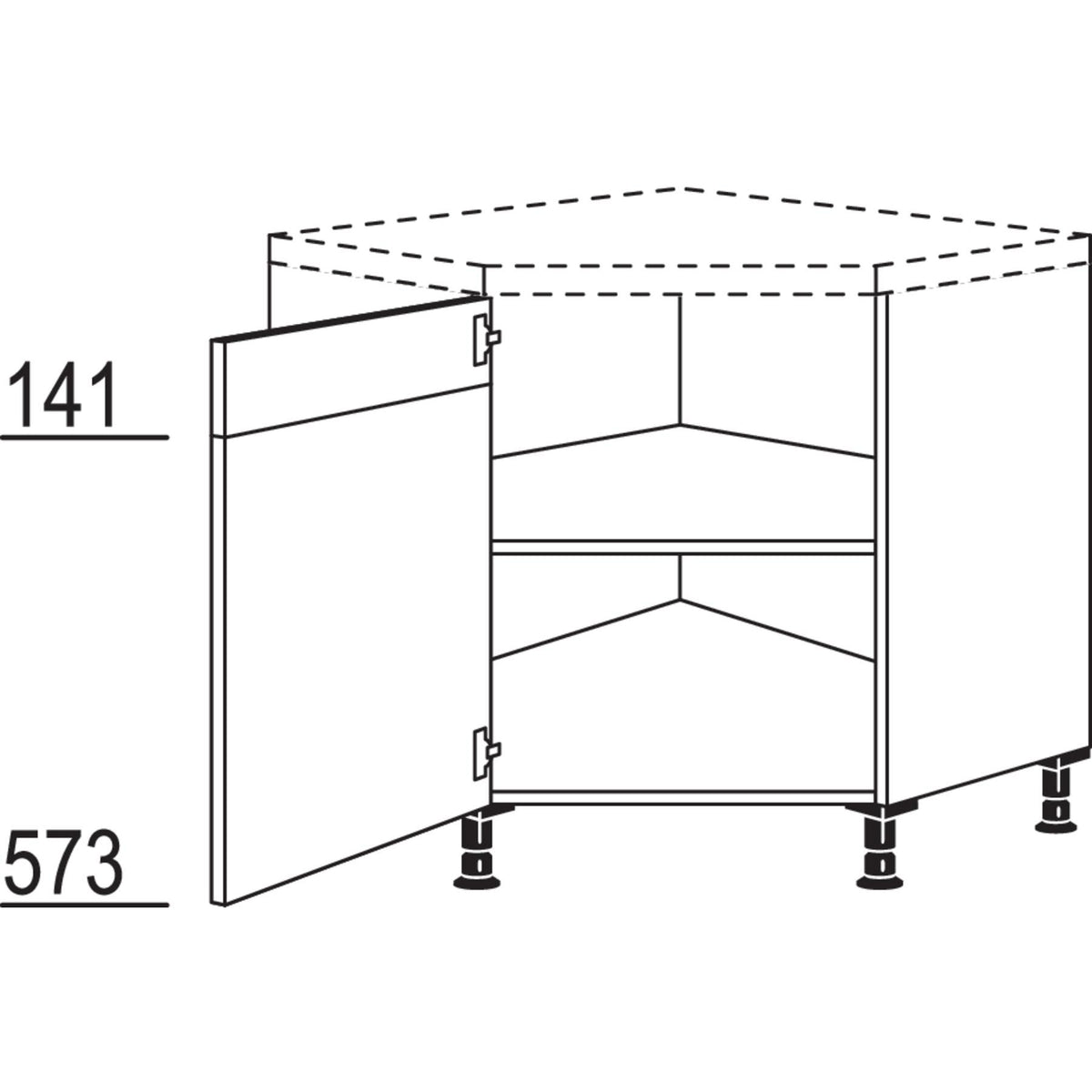 Nobilia Diagonal-Eckschrank UE90 080