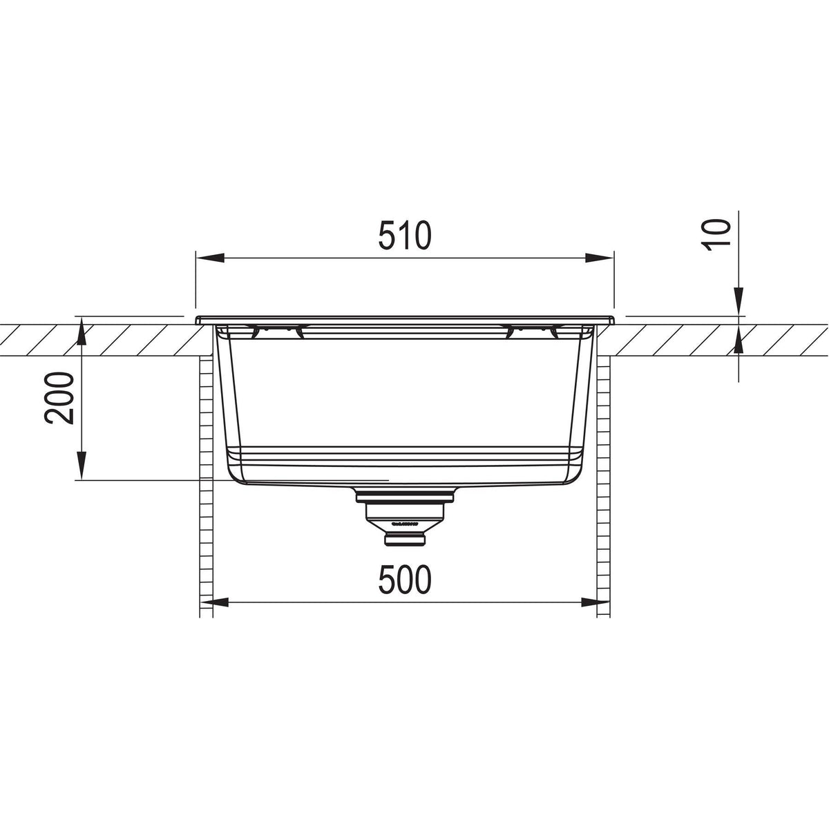 ELLECI- Einbauspuele Best 104- aus KERATEK-PLUS 87828 87828