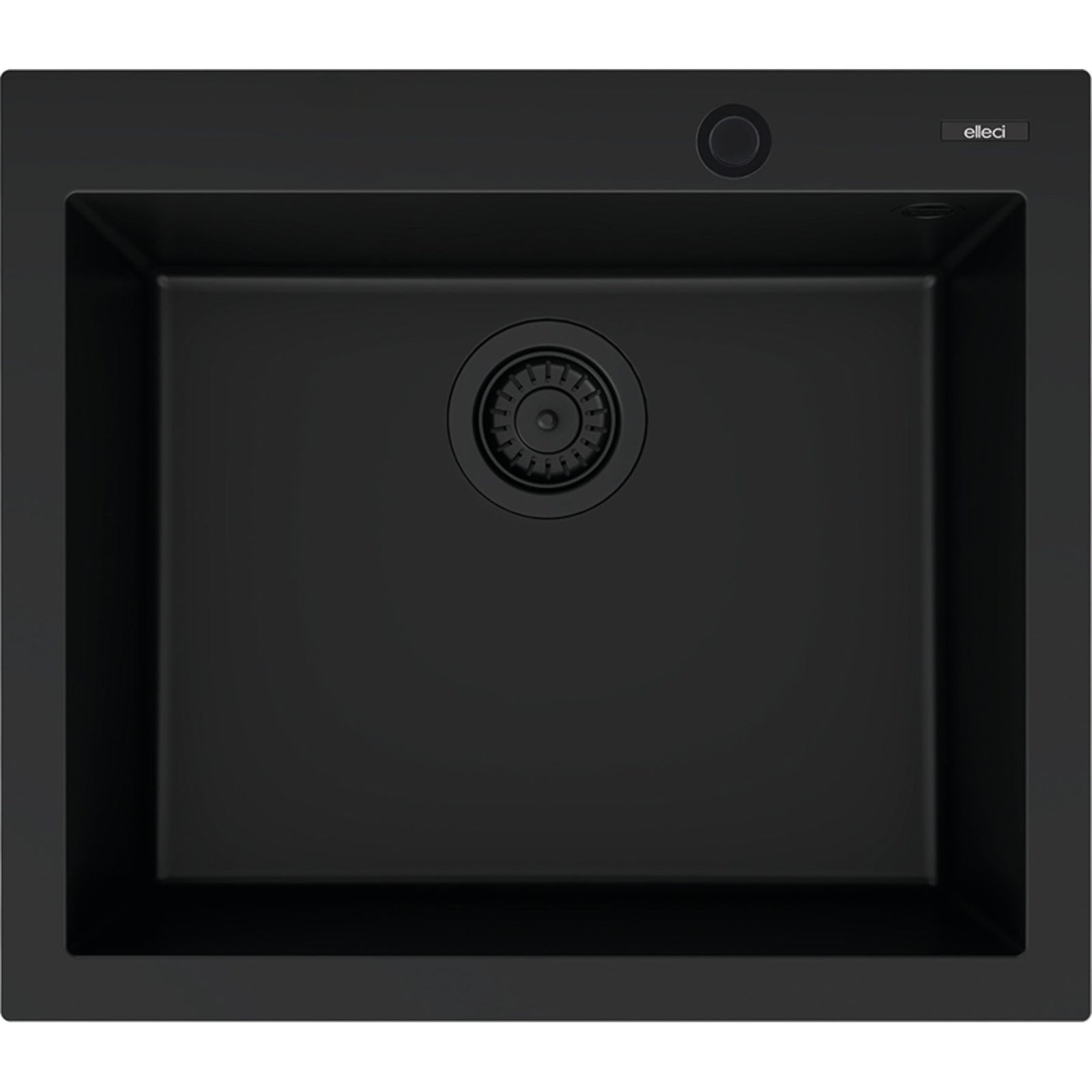 ELLECI: Inbouwspoelbak Flat 105, van KERATEK®, vlakbouw mogelijk Zwart 87673 57 cm