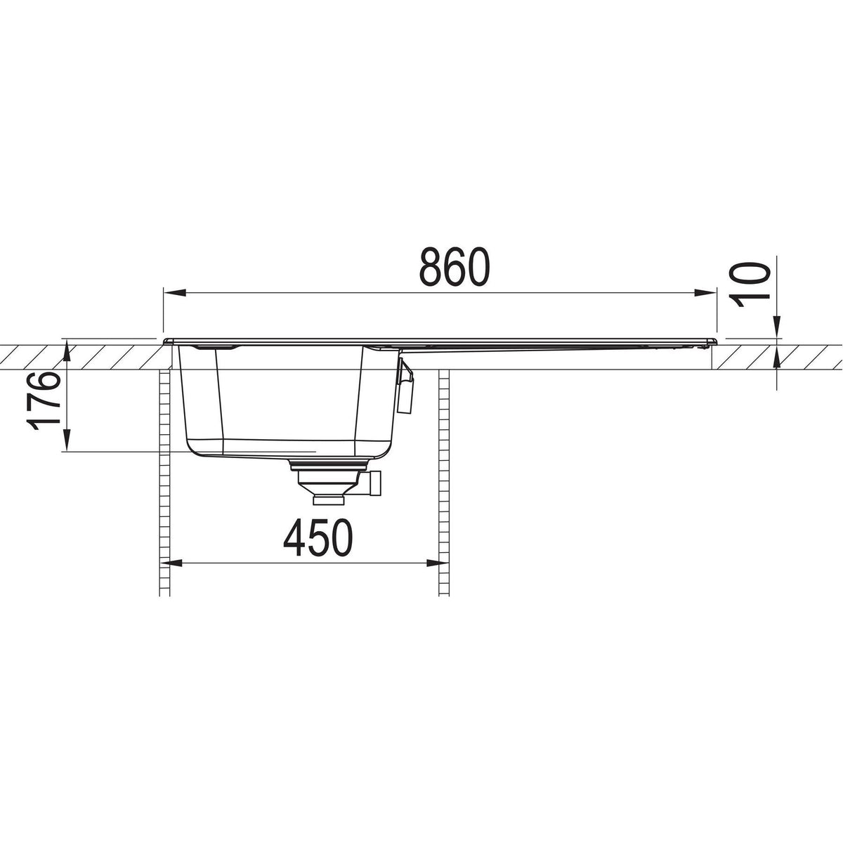 ELLECI- Einbauspuele Life 400- aus GRANITEK--METALTEK- 87831 87831
