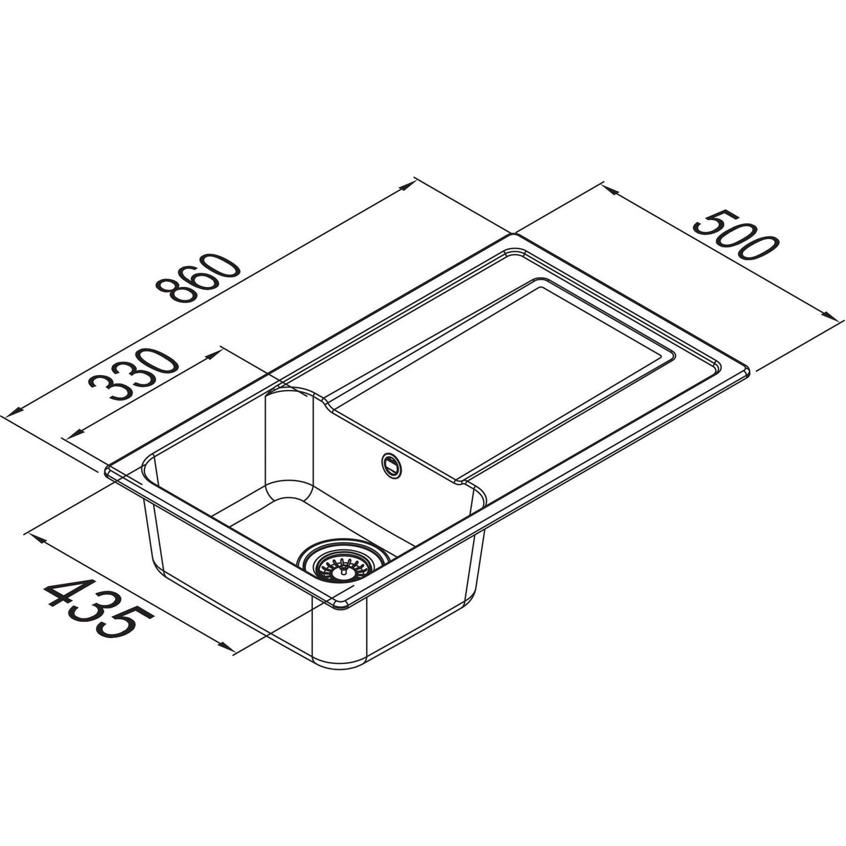 ELLECI- Einbauspuele Life 400- aus GRANITEK--METALTEK- 87832 87832
