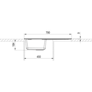 ELLECI- Einbauspuele Logik 300- aus GRANITEK-  Schwarz matt 87330 87330