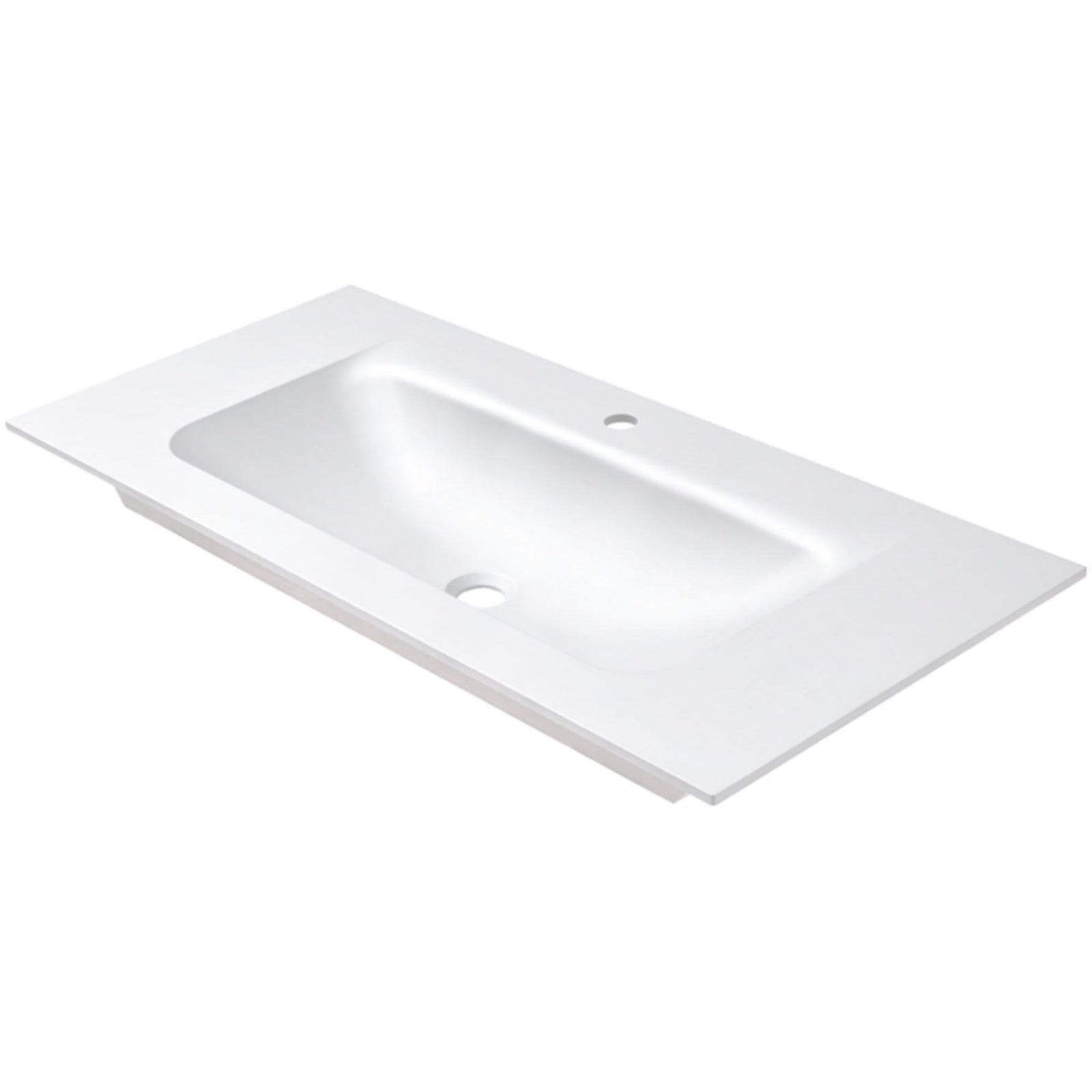 ELLECI: Furniture washbasin VIVO 100, Duratek®, without overflow White matte 87778 100.5 cm