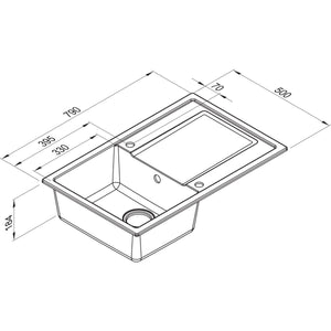 Nobilia ELLECI ELLECI- Einbauspuele Logik 300- aus GRANITEK-- mit Mischbatterie  Schwarz matt 87332 87332