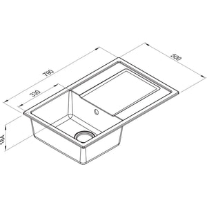 Nobilia ELLECI ELLECI- Einbauspuele Logik 300- aus GRANITEK- Schwarz matt 87330 87330