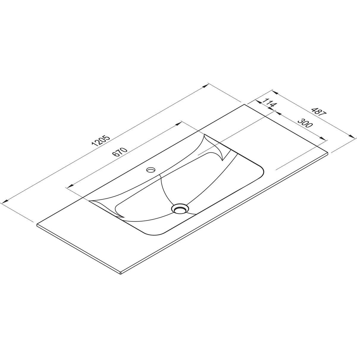 Nobilia ELLECI ELLECI- Moebelwaschtisch VIVO 120--amp-nbsp-Duratek-- ohne Ueberlauf  Schwarz matt 87779 87779