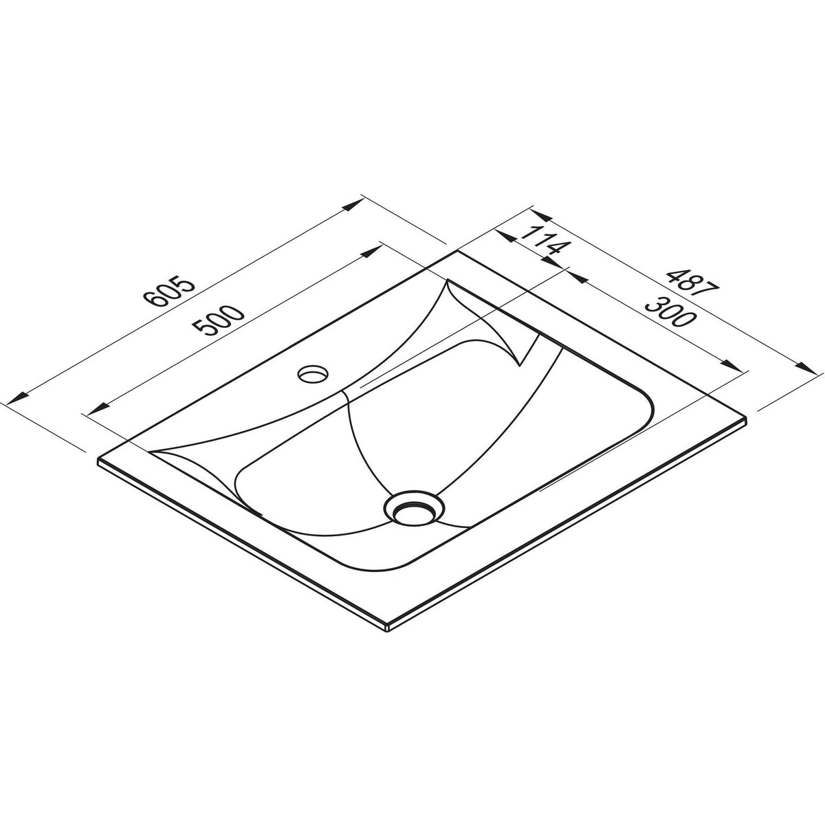 Nobilia ELLECI ELLECI- Moebelwaschtisch VIVO 60--amp-nbsp-Duratek-- ohne Ueberlauf  Schwarz matt 87773 87773