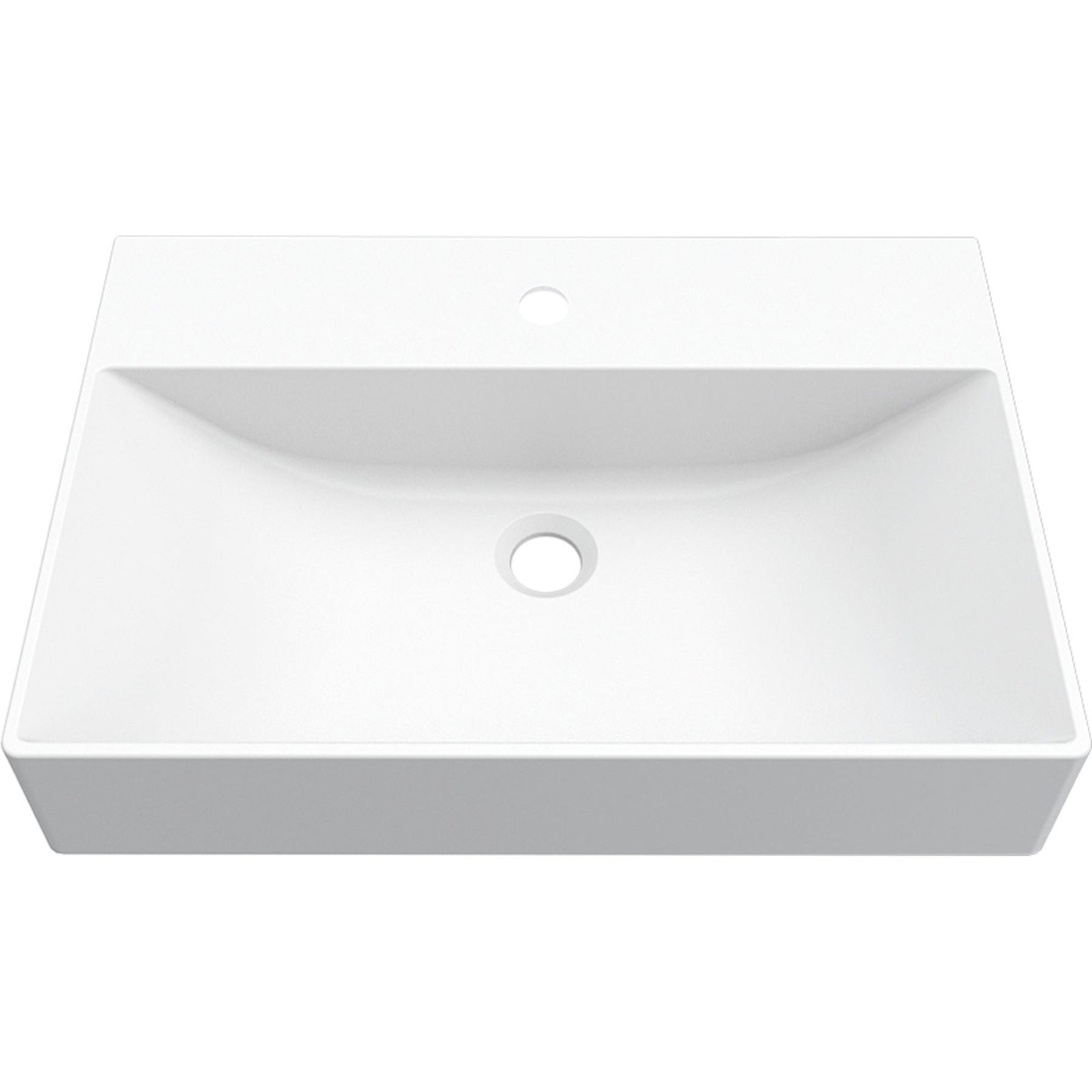 ELLECI: Wall-mounted washbasin PURO 60, Duratek®, without overflow White matte 87824 60 cm