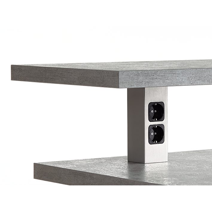 Nobilia Eckige Stuetzkonsole BSGC- gerade mit Zweifach-Steckdose STK-BSGC-F 47071