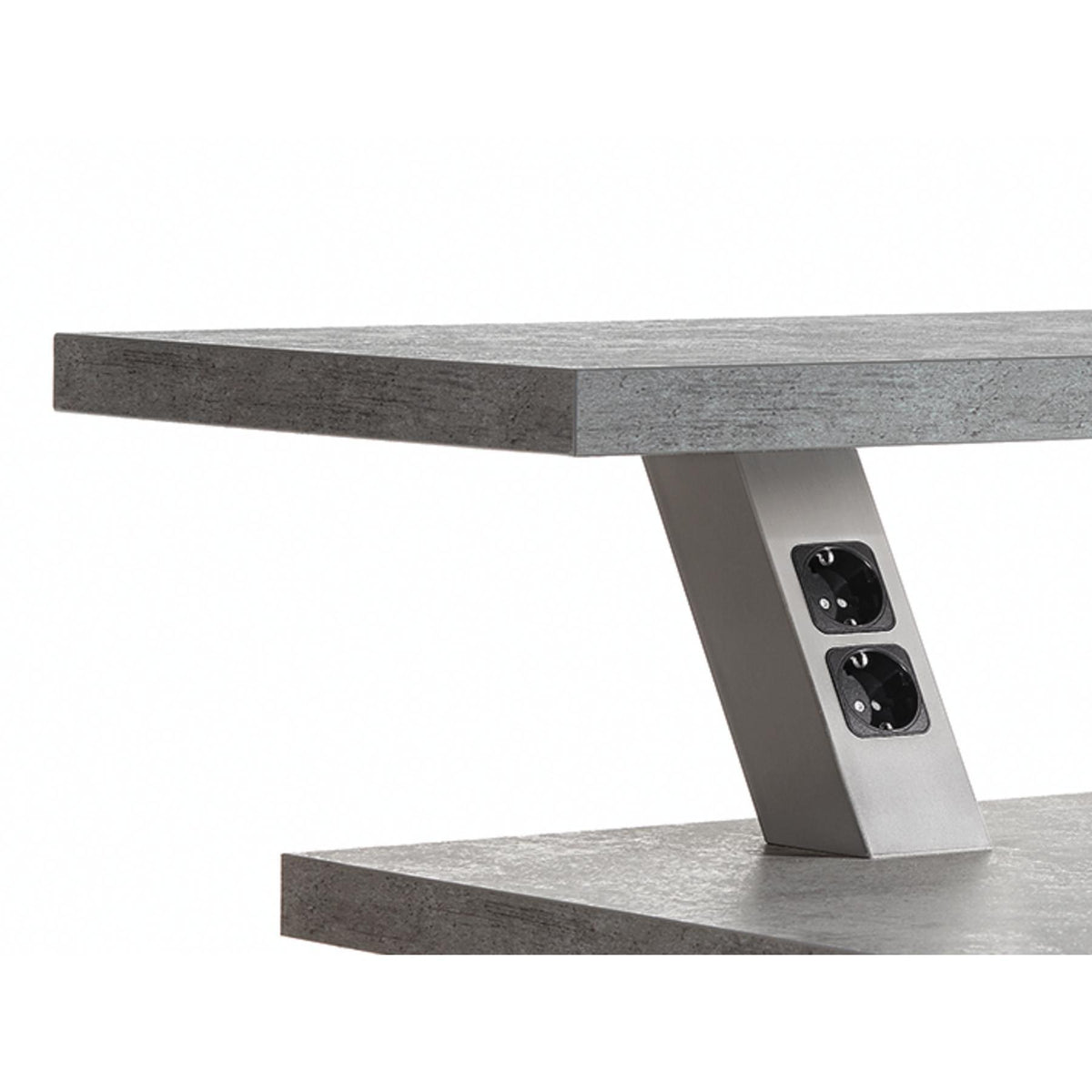 Nobilia Eckige Stützkonsole BSSC- schräg mit Zweifach-Steckdose STK-BSSC-E 47082
