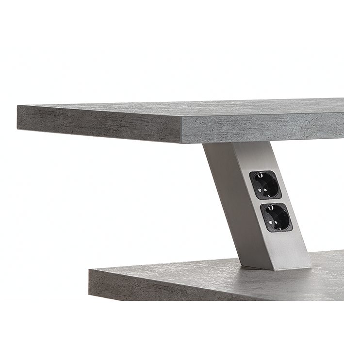 Nobilia Eckige Stuetzkonsole BSSC- schraeg mit Zweifach-Steckdose STK-BSSC-F 47081