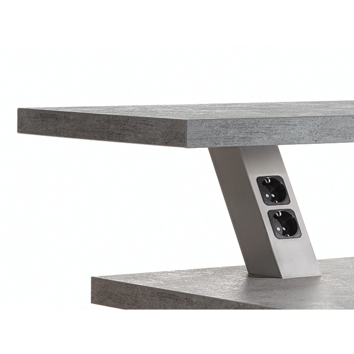 Nobilia Eckige Stuetzkonsole BSSC- schraeg mit Zweifach-Steckdose STK-BSSC-F 47081