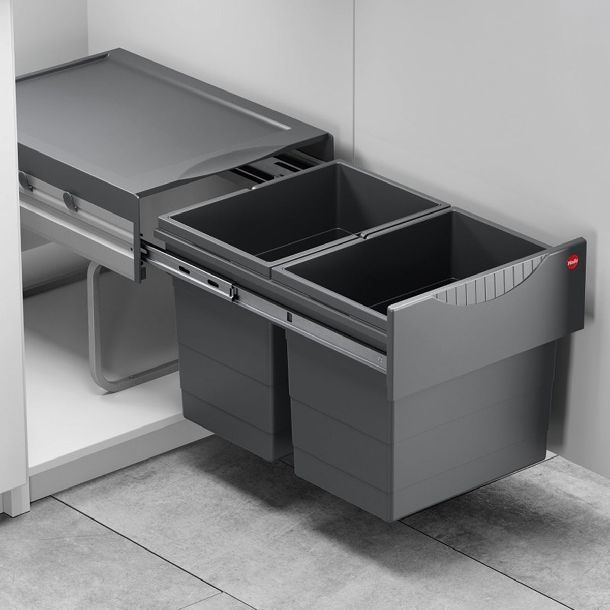 nobilia Einbau-Abfallsammler -Raumspar-Tandem 18-18- AS10487 10487