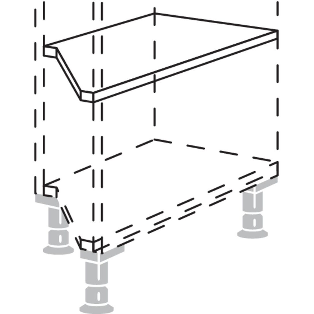 Nobilia Einlegeboden fuer diagonal Z- foermig abgeschraegte Unter- und Hochschraenke EBZR 7247