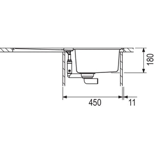 Nobilia FRANKE FRANKE- Einbauspuele Hydros HDX 214- Edelstahl- flaechenbuendiger Einbau moeglich 87245 87245