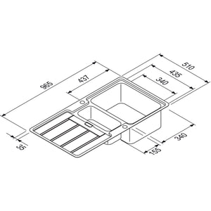 Nobilia FRANKE FRANKE- Einbauspuele Hydros HDX 254- Edelstahl- flaechenbuendiger Einbau moeglich 87247 87247