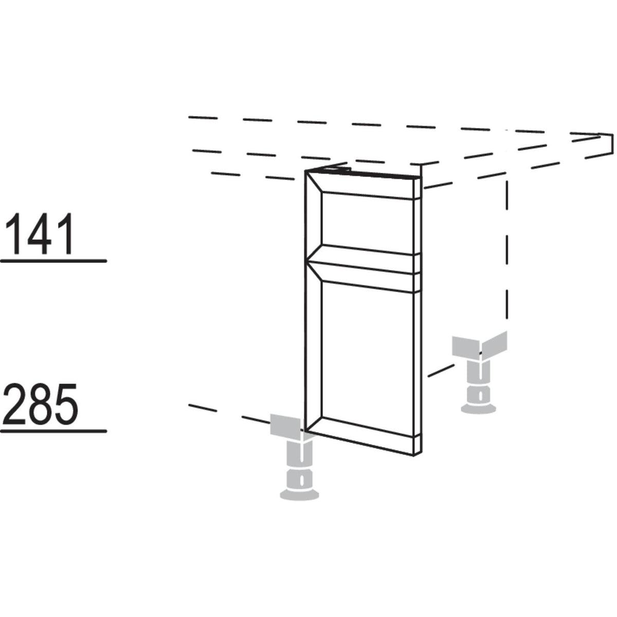 Nobilia Frontpassstück in geteilter Optik UPF20-43 41116