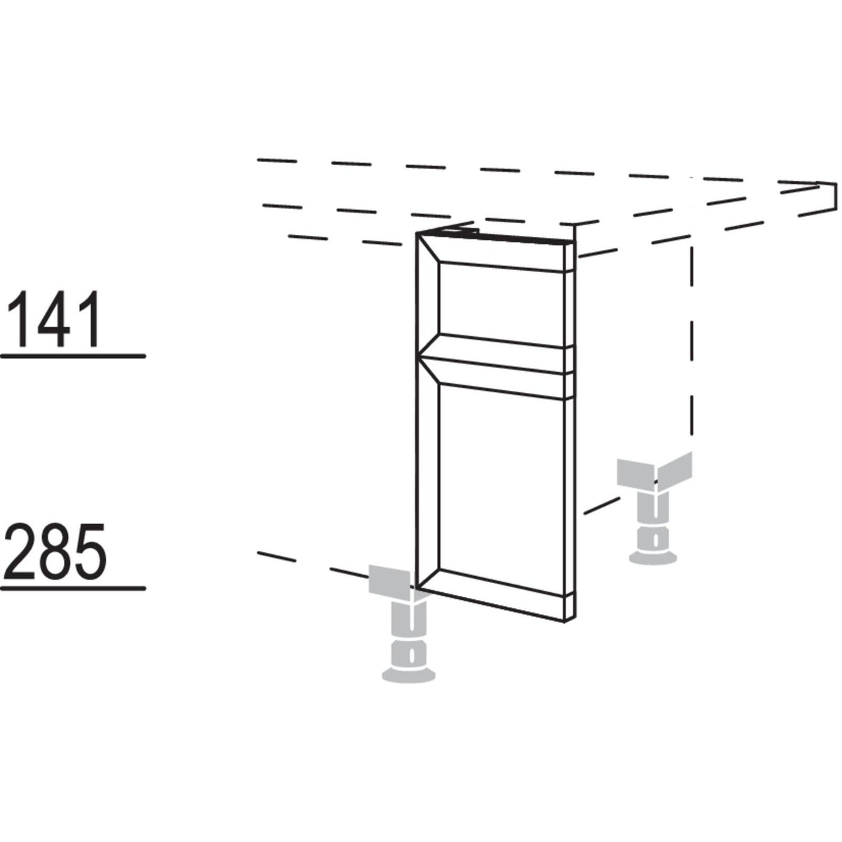 Nobilia Frontpassstueck in geteilter Optik UPF20-43 41116