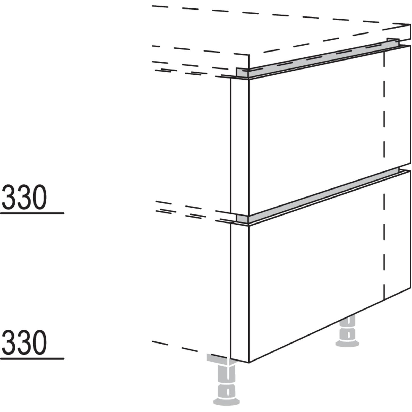 Nobilia Frontwange fuer Raumplanungen in geteilter Optik NUWFRT50-116 55975