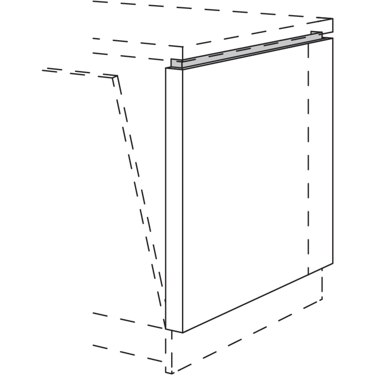 Nobilia Frontwange fuer Raumplanungen mit vollintegriertem Geschirrspueler am Zeilenende NUWFRG50-116 55969
