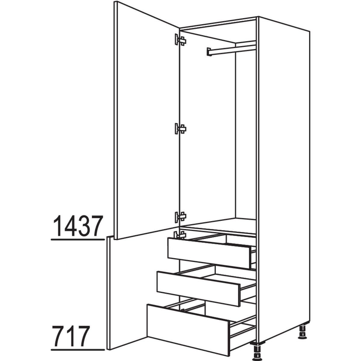 nobilia Garderobenschrank HDWGIA60-3 43083