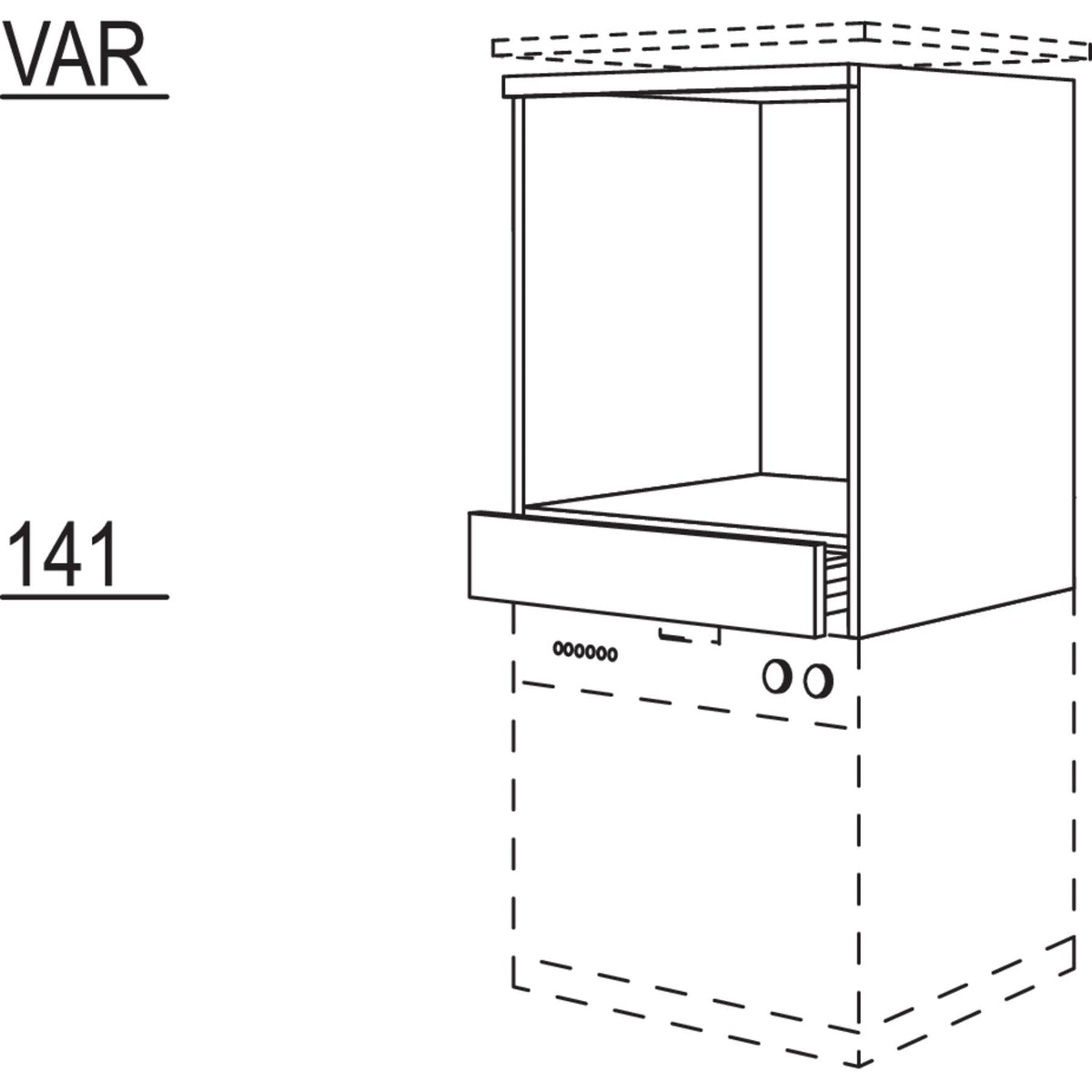 Nobilia Geraete-Umbau Backofen - Geschirrspueler GOGSP60 21527