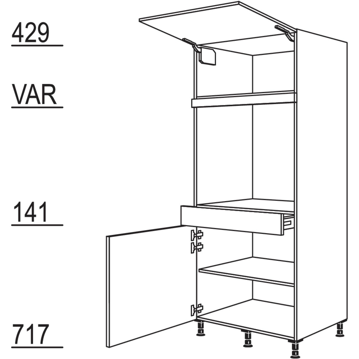 Nobilia Geräte-Umbau Backofen GDAOS76-2 35603